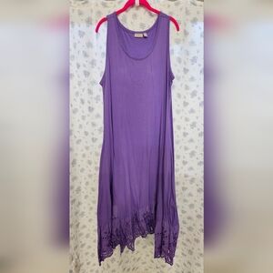 LOGO by Lori Goldstein Vibrant Purple Tank Dress